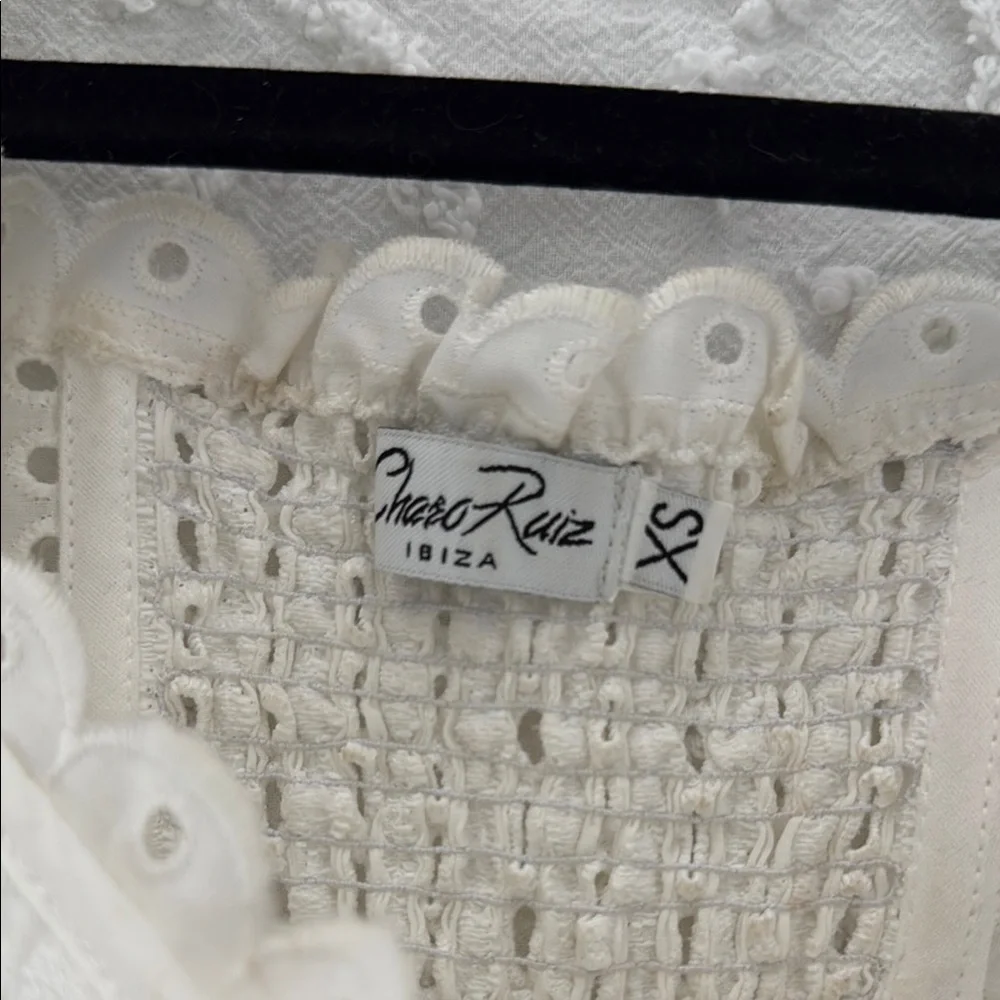 CHARO RUIZ ELLA WHITE BUSTIER TOP WITH BRODERIE ANGLAISE EMBROIDERY - Picture 4 of 10